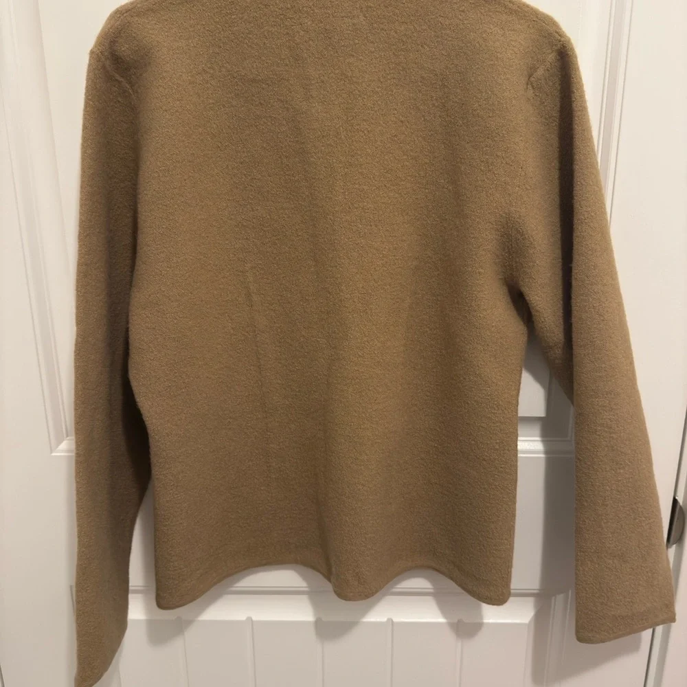 Bridgetown Collection Womens 100% Wool Full Zip‎ Sweater Camel Tan Size Med - Picture 2 of 5